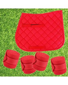 L-Sport Schabracke + Bandagen für Holzpferd oder Shetty ROT|LANCADE Reitsport