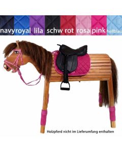 L-Sport Komplettset Sattel large + Trensenzaum+Bandagen für Holzpferd|LANCADE Reitsport