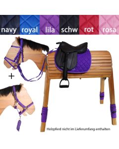 L-Sport Komplettset Sattel large mit Trensenzaum, Halfter und Bandagen für Holzpferd