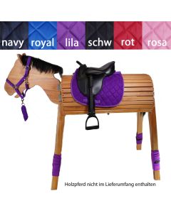 L-Sport Komplettset Sattel medium und Halfter und Bandagen für Holzpferd lila