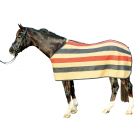 Abschwitzdecke -Wool Stripes -camel/navy/rot-