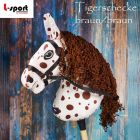 L-Sport Steckenpferd Hobby Horse groß Tiger braun/braun mit Zaumzeug + Halfter 