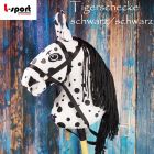L-Sport Steckenpferd Hobby Horse groß Tiger schwarz/schwarz mit Zaumzeug + Halfter 