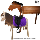 L-Sport Sattel für kleines Holzpferd Set mit Schabracke|LANCADE Reitsport-lila