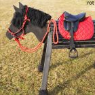 L-Sport Holzpferd Sattel Set mit Knotenhalfter Trense-rot|LANCADE Reitsport
