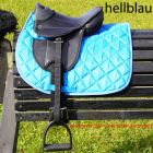 L-Sport Komplettset Sattel mit Schabracke für Holzpferd -hellblau