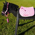 L-Sport Set Halfter Bandagen und Schabracke für Holzpferd-rosa