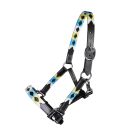 Stallhalfter Chukka Lederhalfter Polo grün/türkis/weiß