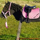L-Sport Komplettset Sattel small mit bestickter Schabracke und Halfter Set für Holzpferd-rosa|LANCADE Reitsport