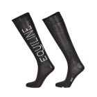 Equiline Reitsocken GOVIAG |LANCADE Reitsport-schwarz mit flieder Logo