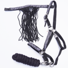 Waldhausen Halfter Set mit Strick und Fliegenfransen Zebra|LANCADE Reitsport