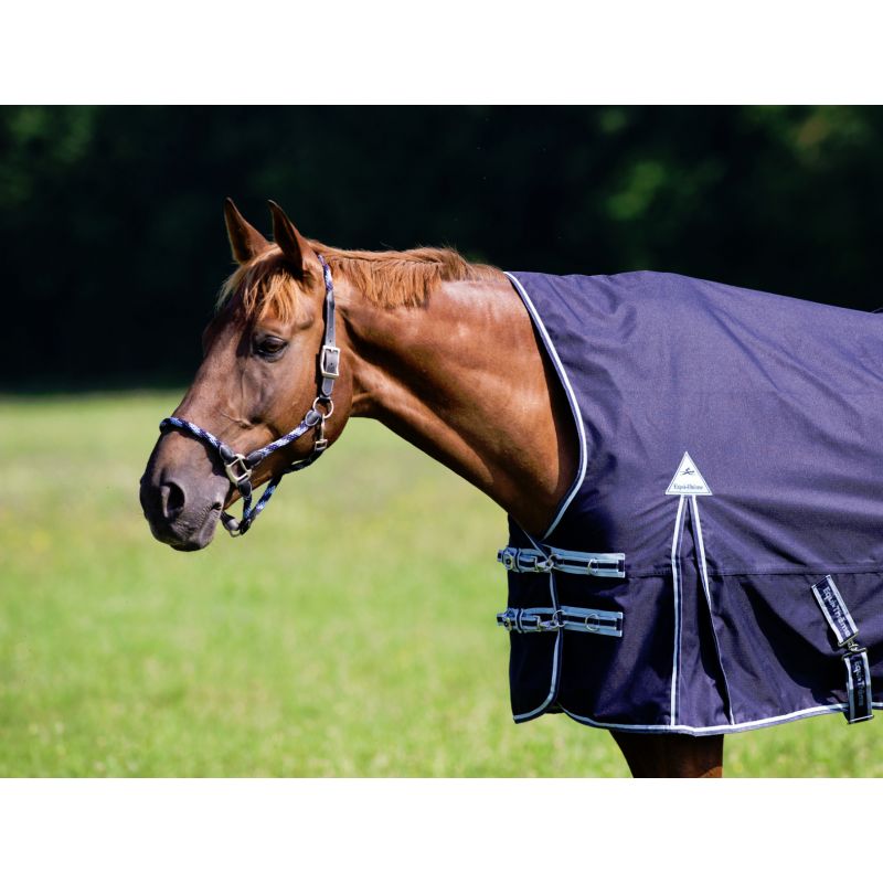 Equi-Theme/Equit'M 409113050 – Tapis Pour Chien 600D, Imperméable, 50 Cm, Bleu Marine/gris/blanc