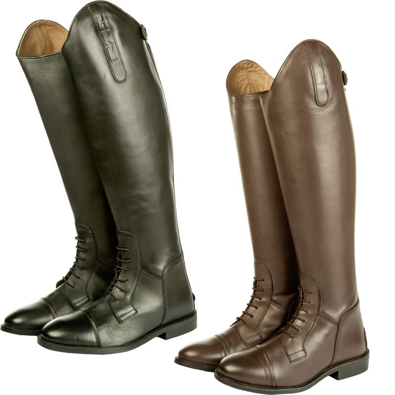 HKM Stivali Da Equitazione New Fashion Donna, Pelle Sintetica, Nero, 41 EU, Con Allacciatura Rapida